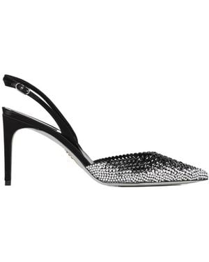 Rene Caovilla René Caovilla Jackie Embellished Slingbacks - Metallic