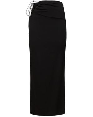 Christopher Esber Side Tie Viscose Long Skirt - Black