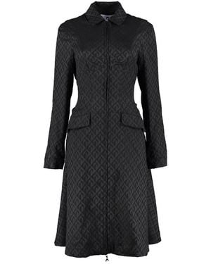 Marine Serre Zipped-Up Shirt Dress - Black