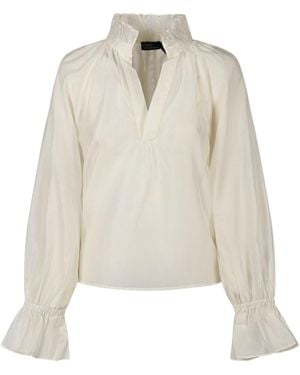 Polo Ralph Lauren Ruffled Split-Placket Blouse - White