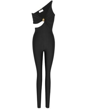Saint Laurent Cut-Out One-Shoulder Jumpsuit - Black