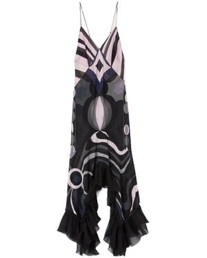 PUCCI Iride-Print V-Neck Dress - White