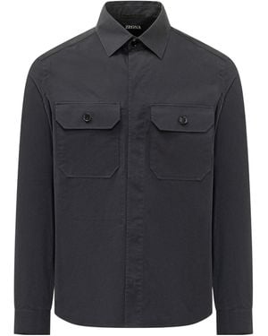 ZEGNA Long-Sleeved Shirt - Blue