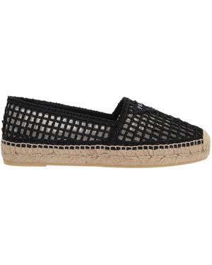 フラットシューズ PRADA  leather espadrilles Prada Espadrilles 41 EU: Black Mesh & Leather