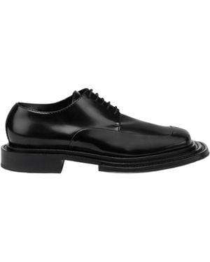Moschino Round Toe Lace-Up Derby Shoes - Black