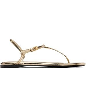 Paris Texas Metallic Flat Sandals - White