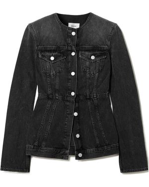 Haikure Temple Panelled Denim Jacket - Black