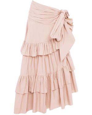 Chloé Chloé Tiered Ruffled Maxi Skirt - Pink