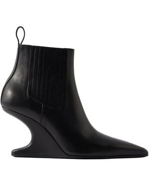 Rick Owens Cantilever Leather Ankle Boots - Black