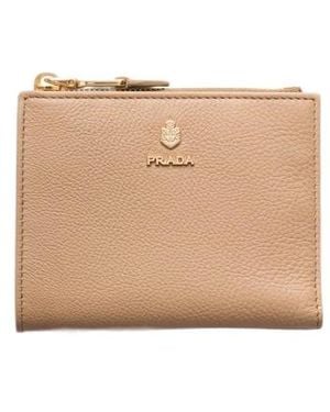 Prada Small Leather Wallet - Natural