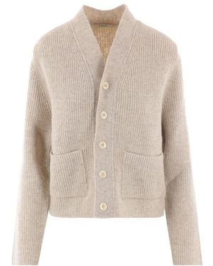 Lemaire V-Neck Wool Cardigan - Natural