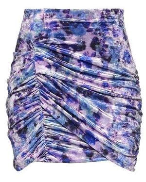 Isabel Marant Multi-Color Velvet Wrap Skirt - Blue