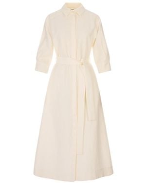 P.A.R.O.S.H. P.A.R.O..H. Raisa Belted Shirt Dress - White