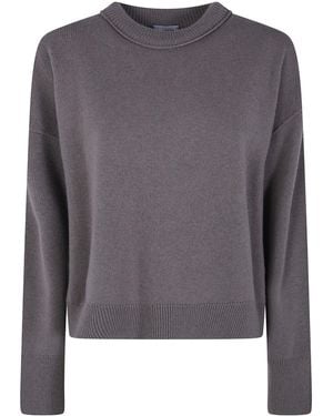 Mrz Cropped Oversized Round Neck Jumper - Grey