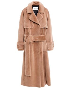 Stand Studio Tillie Faux-Fur Trench Coat - Natural