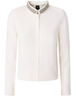 Pinko Cardigan With Jewel Collar - White