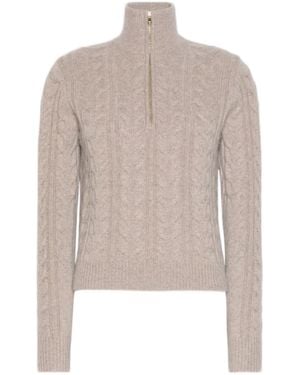 Max Mara Libero Zip Detailed High-Neck Jumper - Grey