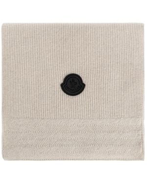 Moncler Logo Scarf - Natural