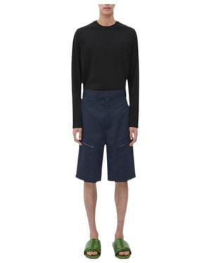 Bottega Veneta Straight-Leg Knee Length Shorts - Blue
