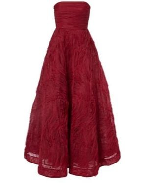 Rebecca Vallance Willow Mesh Bustier Gown - Red