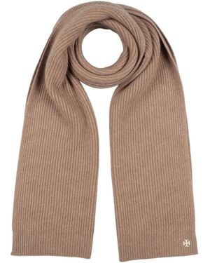 Tory Burch Solid-Color Cashmere Scarf - Natural