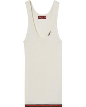 Gucci Rib Tank Top - White