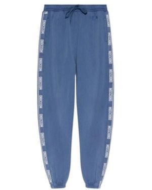 Moschino Logo Tape Track Trousers - Blue