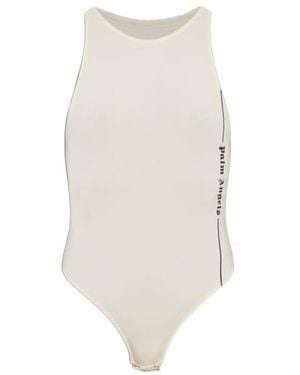 Palm Angels Solid Color Bodycon Catsuit - White