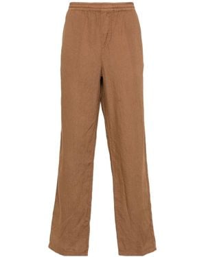 Aspesi Linen Straight Trousers - Brown