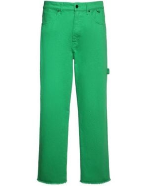 DARKPARK John Dyed Drill Cotton Carpenter Trousers - Green