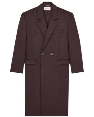 Saint Laurent Base Vintage Double-Breasted Coat - Brown