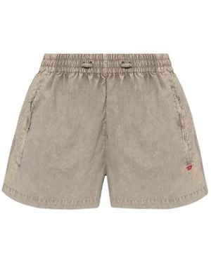DIESEL Elastic-Waist Shorts - Grey