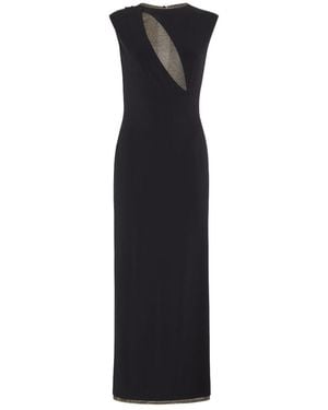 Fendi Cut-Out Detailed Sleeveless Midi Dress - Black
