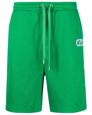 Valentino Vlogo Side-Stripe Track Shorts - Green