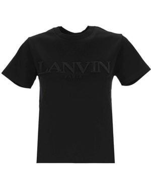 Lanvin Logo-Lettering Cotton T-Shirt - Black