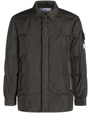 Stone Island Long-Sleeved Down Jacket - Black