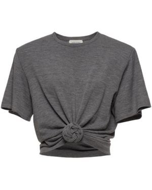 Magda Butrym Knotted Front Knitted Top - Grey