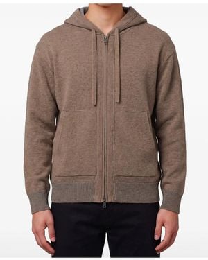 Roberto Collina Full Zip Knit Hooded Cardigan - Brown