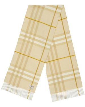 Burberry Plaid Pattern Scarf - Natural