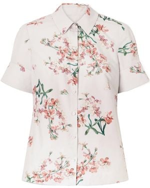 Erdem Floral-Print Cotton-Poplin Shirt - White