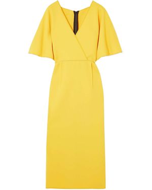 Maticevski Pleated Crepe Midi Dress - Yellow