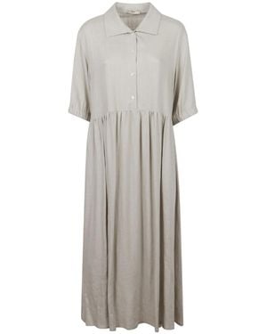 Herno Short Sleeve Buttoned Midi Dress - Gray