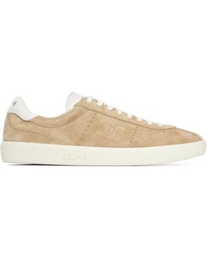 Celine Suede Triomphe Trainer - White