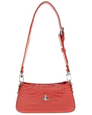 Vivienne Westwood Tasha Embossed Shoulder Bag - Red