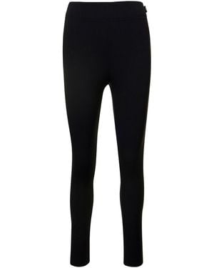 Moncler Rubberised-Logo Performance Leggings - Black