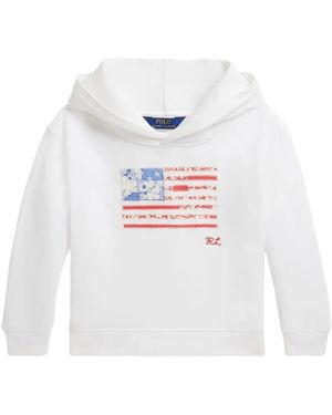 Ralph Lauren Terry Flag Graphic Hoodie - White