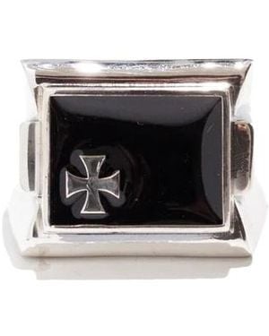 Enfants Riches Deprimes Enamel Cross Ring - Black