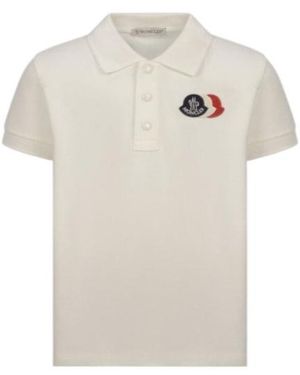 Moncler Collared Short-Sleeved Polo Shirt - White