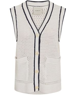 Varley Sleeveless Knitted Cardigan - White