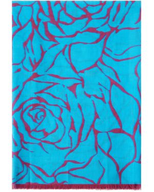 Dries Van Noten Tassel Print Scarf - Blue
